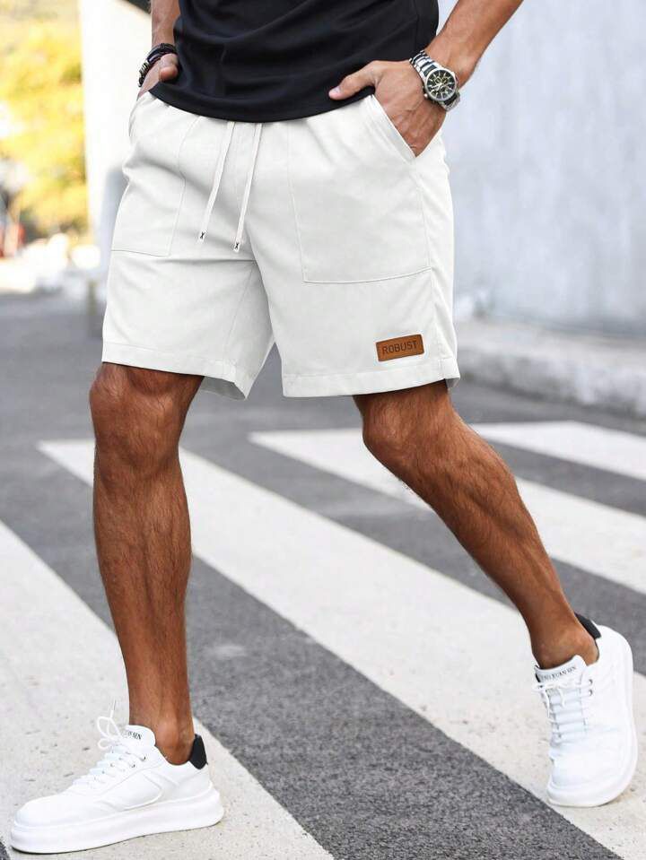 Men's Loose Fit Drawstring Waist Shorts With Slanted Pockets