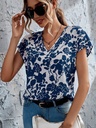 LUNE All Over Floral Print V Neck Blouse