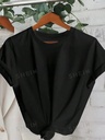 Essnce Casual Solid Color Short Sleeve T-Shirt For Summer