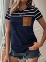 LUNE Striped Print Pocket Patched Tee