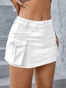 ICON Low Waist Cargo Style Denim Mini Skirt