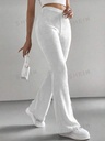 Women's Simple Solid Color Ribbed Pants
