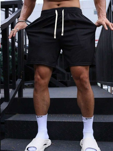 Men's Summer New Drawstring Waist Slanted Pocket Casual Shorts