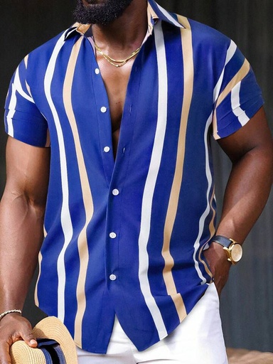 Men Striped Print Shirt