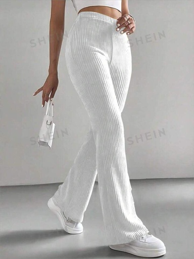 Women's Simple Solid Color Ribbed Pants